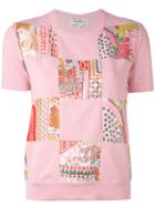 Salvatore Ferragamo - Patch-embroidered Top - Women - Virgin Wool/silk - M, Pink/purple, Virgin Wool/silk