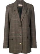 Maison Kitsuné Checked Double-breasted Coat - Grey