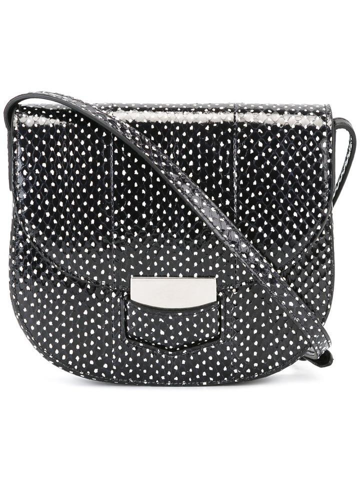Céline Dots Print Shoulder Bag, Women's, Black, Watersnake Skin