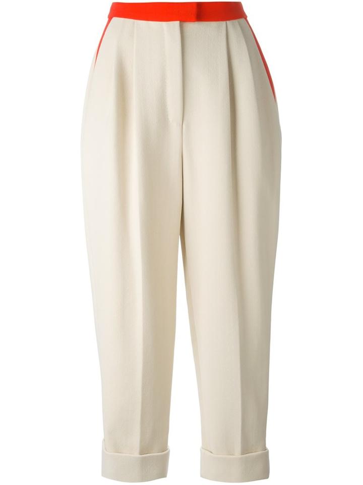 Delpozo Cropped Trousers, Women's, Size: 38, Nude/neutrals, Cotton/polyamide/spandex/elastane