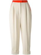 Delpozo Cropped Trousers, Women's, Size: 38, Nude/neutrals, Cotton/polyamide/spandex/elastane