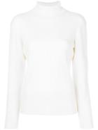 Victoria Victoria Beckham - Buttoned Back Turtleneck Jumper - Women - Nylon/spandex/elastane/wool - 6, Nude/neutrals, Nylon/spandex/elastane/wool