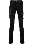 Amiri Ripped Snake Jeans - Black