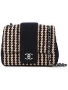 Chanel Vintage Woven Logo Shoulder Bag - Black