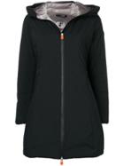 Save The Duck Hooded Zipped Parka Coat - Black