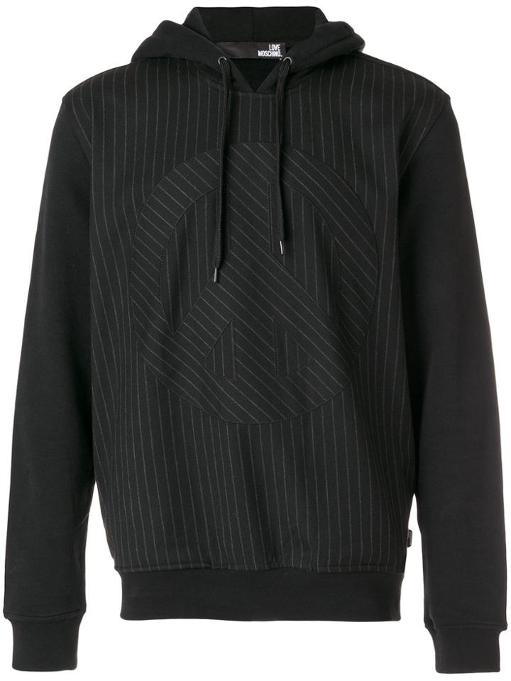 Love Moschino Pin Stripe Hooded Sweater - Black