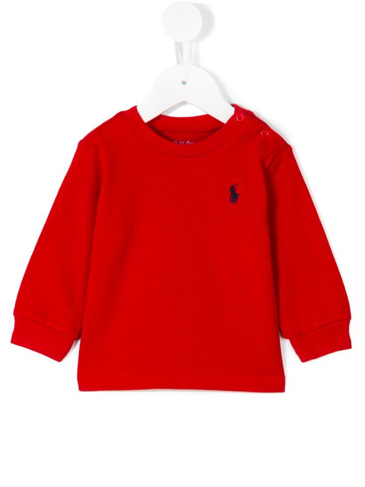 Ralph Lauren Kids - Embroidered Logo Sweatshirt - Kids - Cotton - 12 Mth, Red