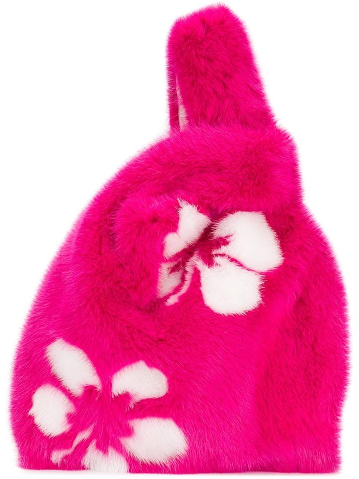 Simonetta Ravizza Furrissima Hibiscus Tote - Pink