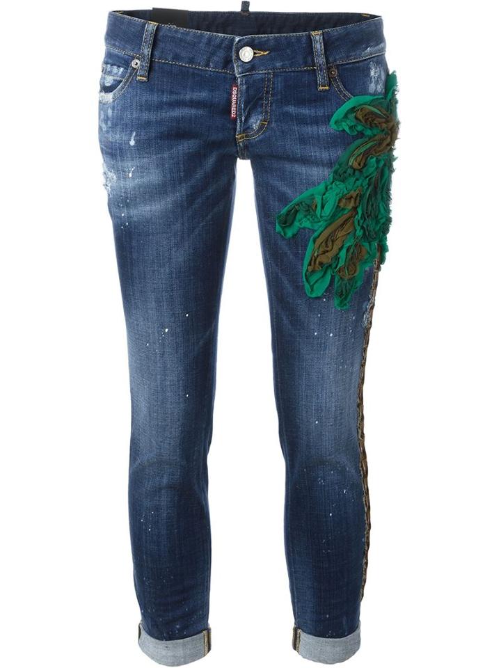 Dsquared2 'pat' Jeans, Women's, Size: 40, Blue, Cotton/spandex/elastane/polyurethane