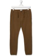 Paolo Pecora Kids Teen Drawstring Waist Tapered Trousers - Brown