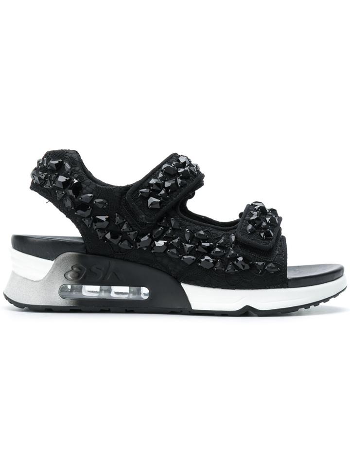 Ash Flat Lulla Sandals - Black
