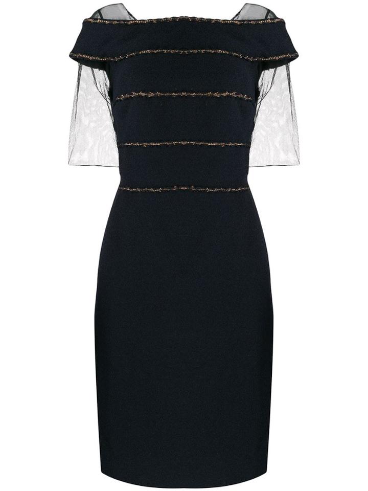 Chanel Pre-owned Metallic Embroidery Woven Dress - Black