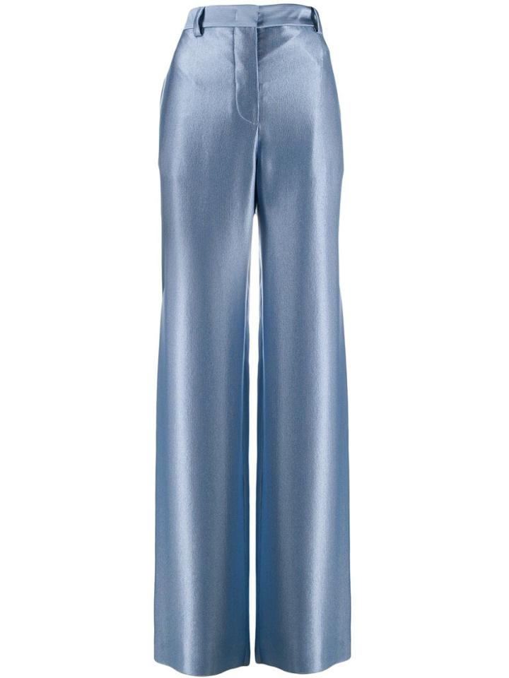 Giorgio Armani Ribbed Flare Trousers - Blue