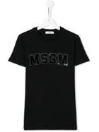 Msgm Kids Sequin Logo T-shirt - Black