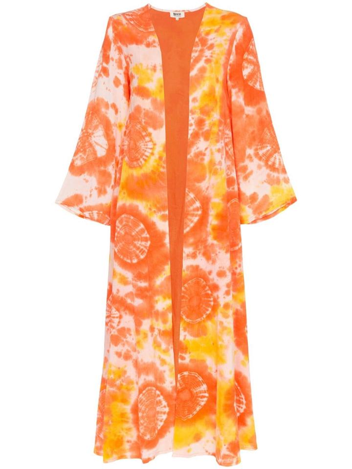 All Things Mochi Louma Tie-dye Cotton Robe - Orange