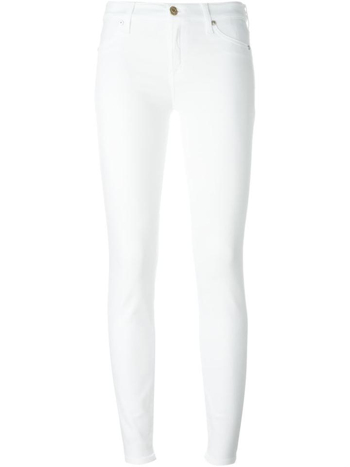 7 For All Mankind Skinny Fit Jeans, Women's, Size: 30, White, Lyocell/modal/cotton/spandex/elastane