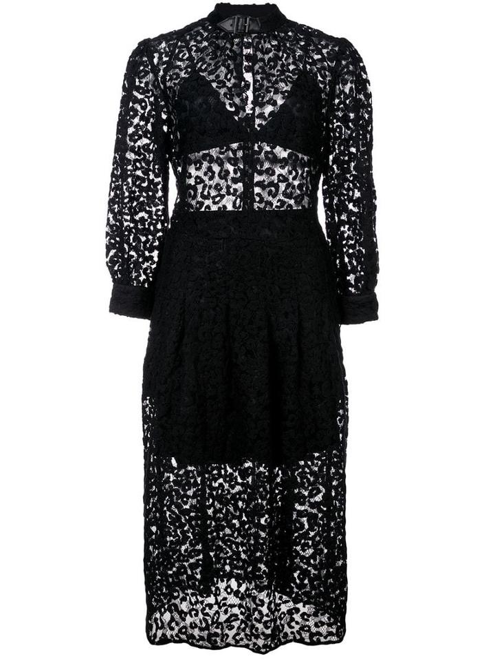 Fleur Du Mal Leopard Lace Dress - Black