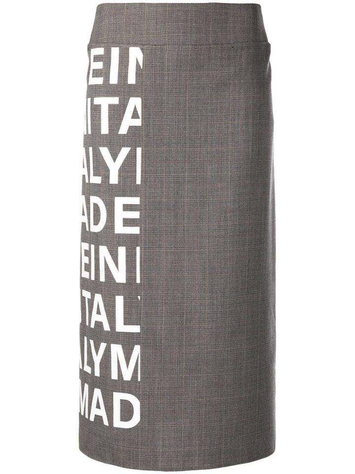 Ports 1961 Side Print Straight Skirt - Grey