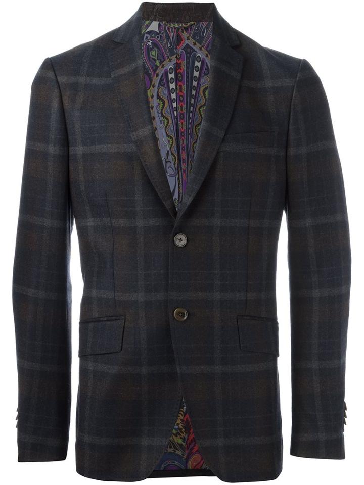 Etro Flap Pockets Checked Blazer