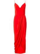 Shona Joy Draped Wrap-effect Dress - Red