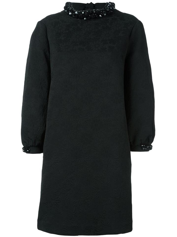 Simone Rocha Embellished Shift Dress, Women's, Size: 8, Black, Cotton/polyester