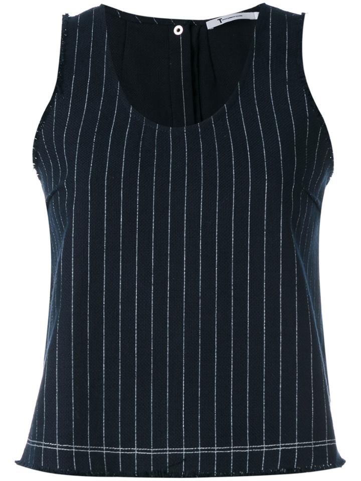 T By Alexander Wang Striped Detail Top - Blue