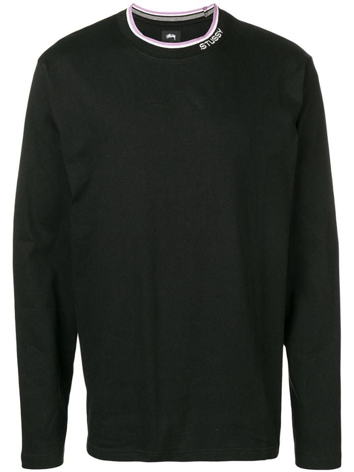 Stussy Logo Collar T-shirt - Black