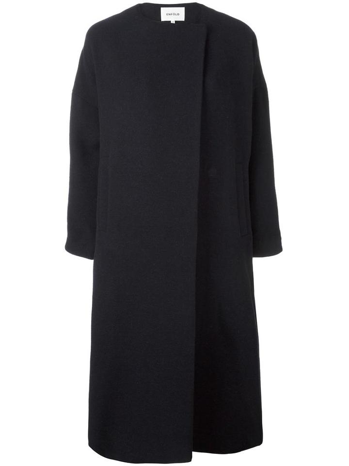 Enföld Maxi Coat, Women's, Size: 36, Blue, Nylon/wool