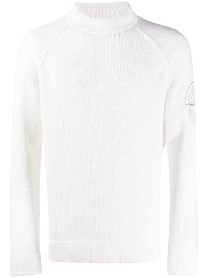 Stone Island Ribbed Knit Jumper - White