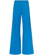 Area Rhinestone Stripe Wide Leg Trousers - Blue