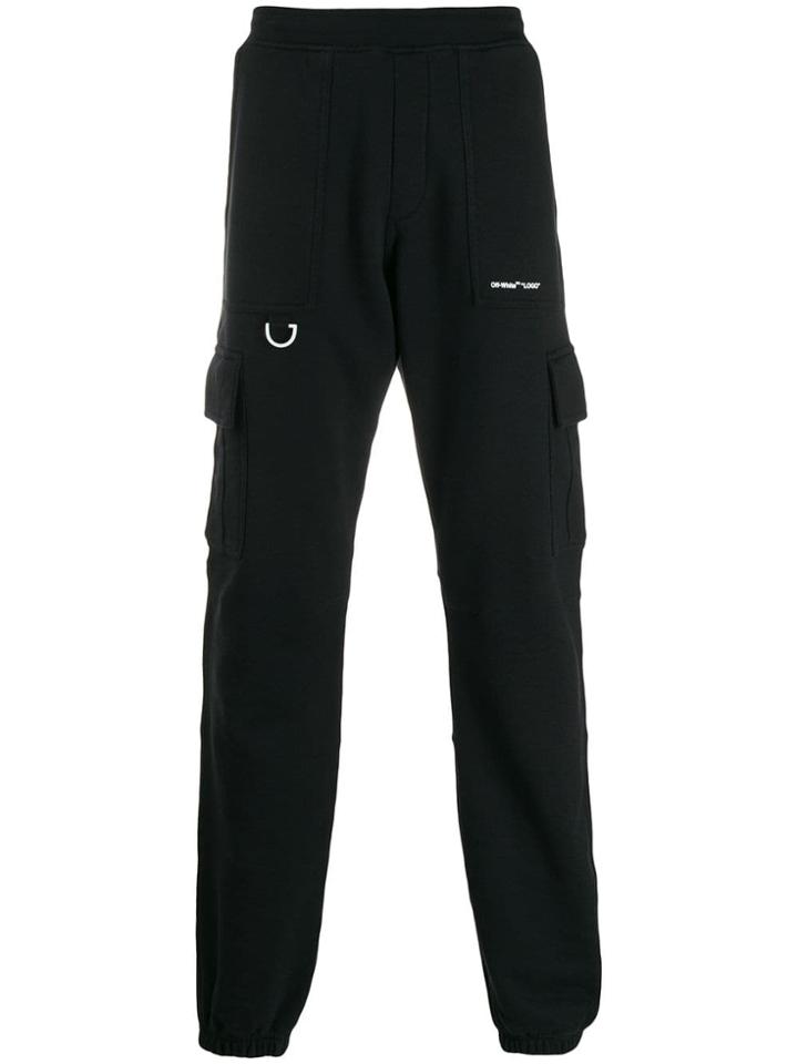 Off-white Elastic Waist Track Pants - Black