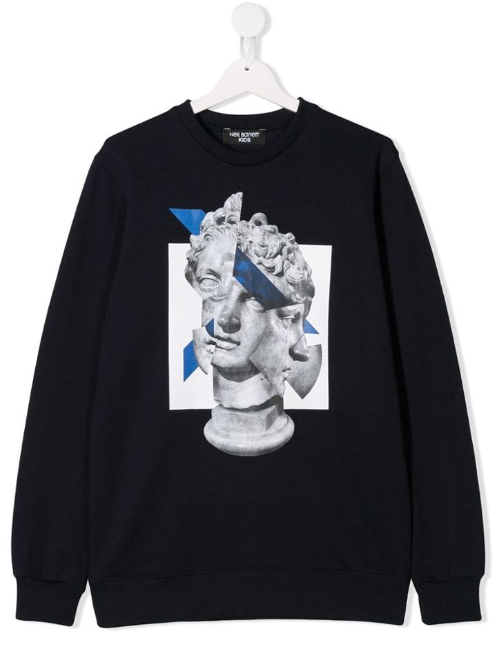 Neil Barrett Kids Teen Graphic Print Sweatshirt - Blue