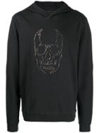 John Varvatos Skull Embellished Hoodie - Black
