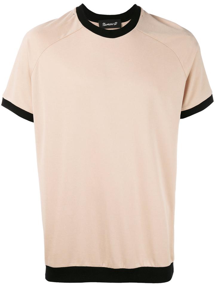 Numero00 - Contrast Trim T-shirt - Men - Polyester/modal - L, Nude/neutrals, Polyester/modal
