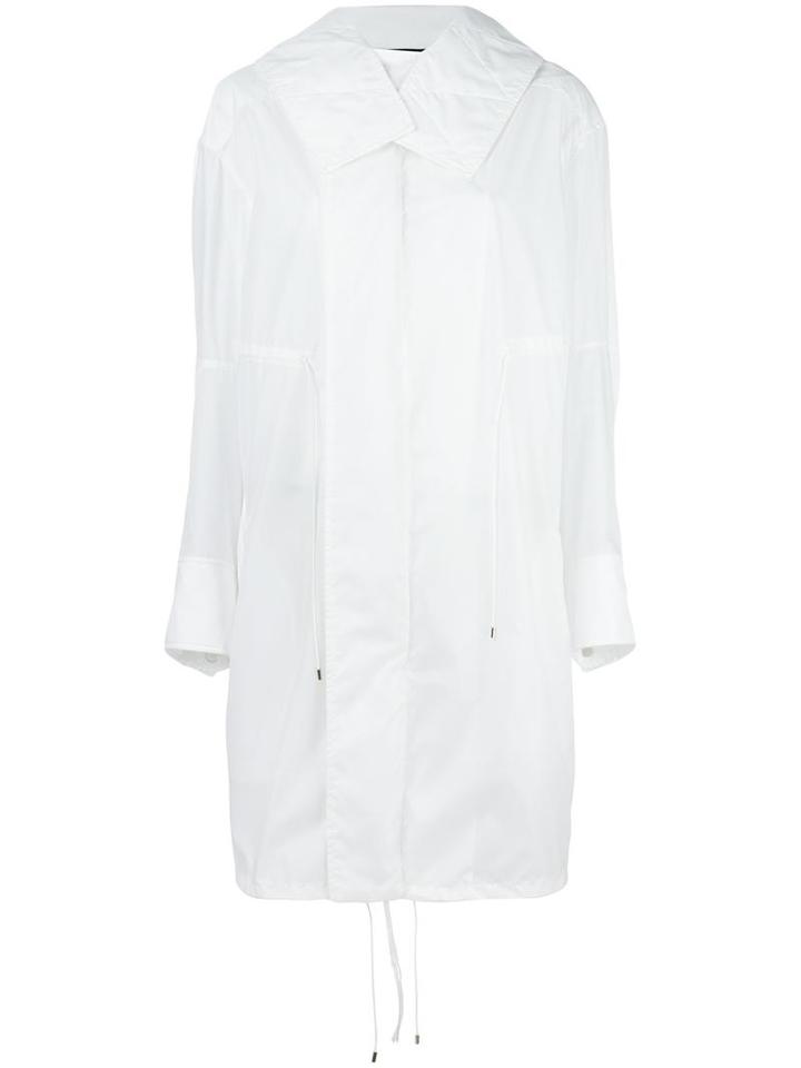 Calvin Klein Collection Hooded Coat, Women's, Size: Small, White, Polyamide