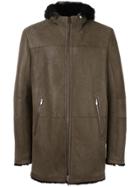 Drome Zipped Hooded Coat - Brown