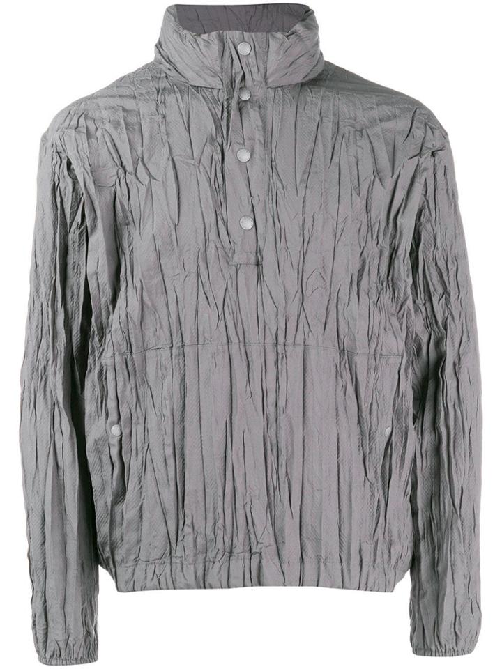 Issey Miyake Men Pleated Lightweight Jacket - Grey