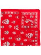 Alexander Mcqueen Skull Scarf - Red