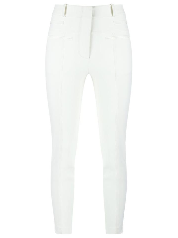 Gloria Coelho Slim Fit Trousers, Women's, Size: 36, White, Elastodiene/polyamide