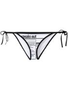 Versace Tabloid Print String Bikini Bottoms - White