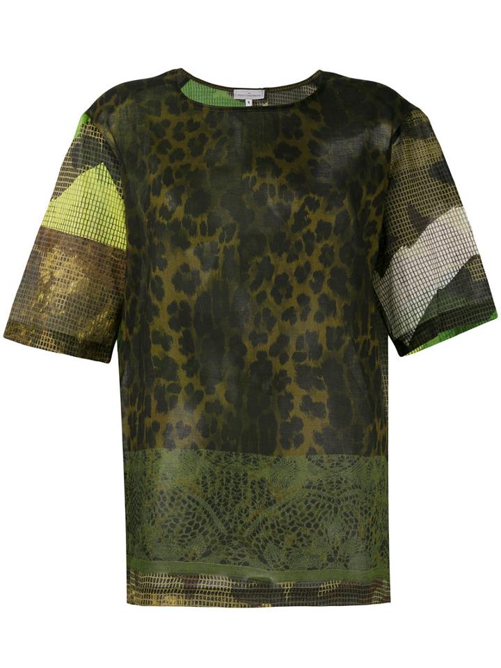 Pierre-louis Mascia - Animal Print T-shirt - Women - Cotton - M, Green, Cotton