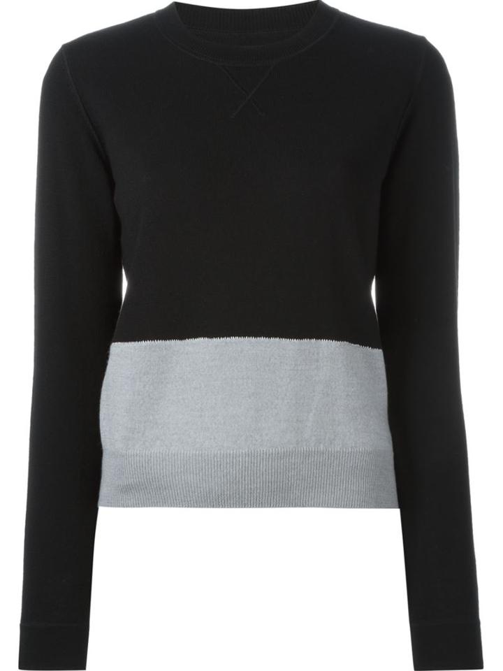 Mm6 Maison Margiela Colour Block Jumper, Women's, Size: Large, Black, Wool