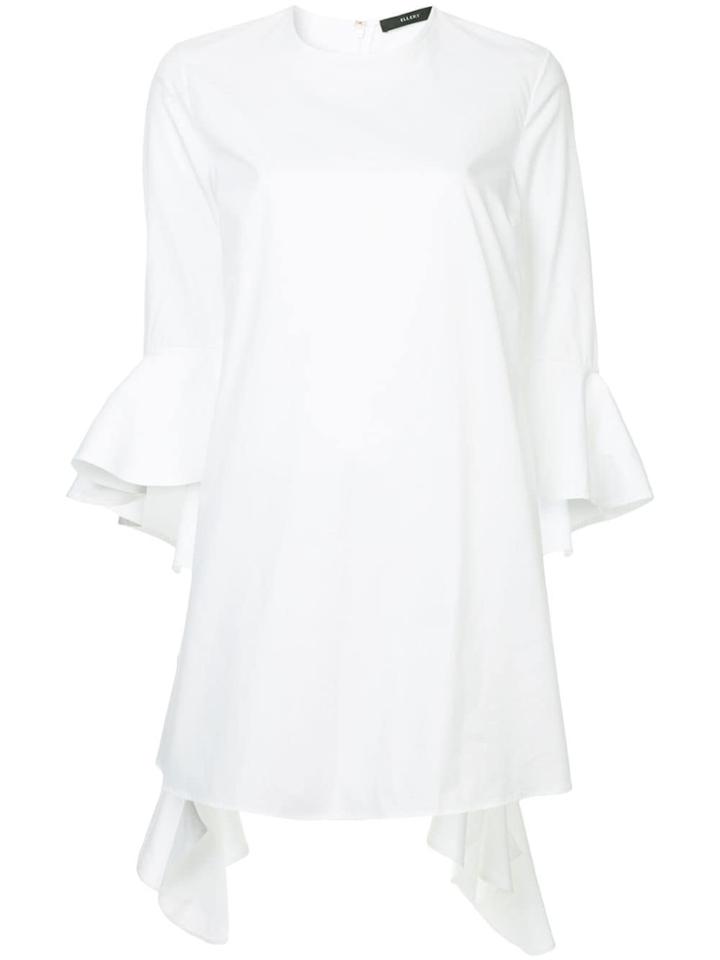 Ellery Long Frill Cuff Dress - White