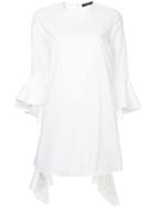 Ellery Long Frill Cuff Dress - White