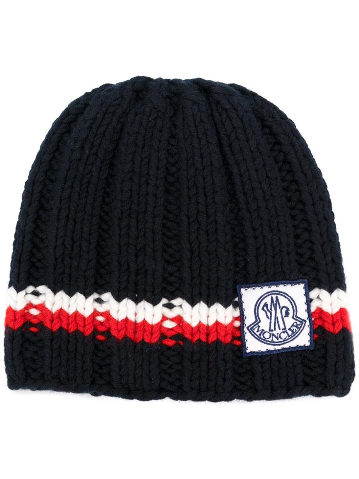 Moncler Gamme Bleu Ribbed Beanie - Blue