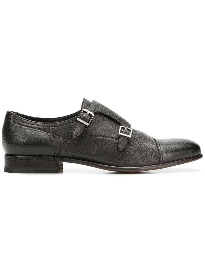 Moreschi Double Buckle Monk Shoes - Brown