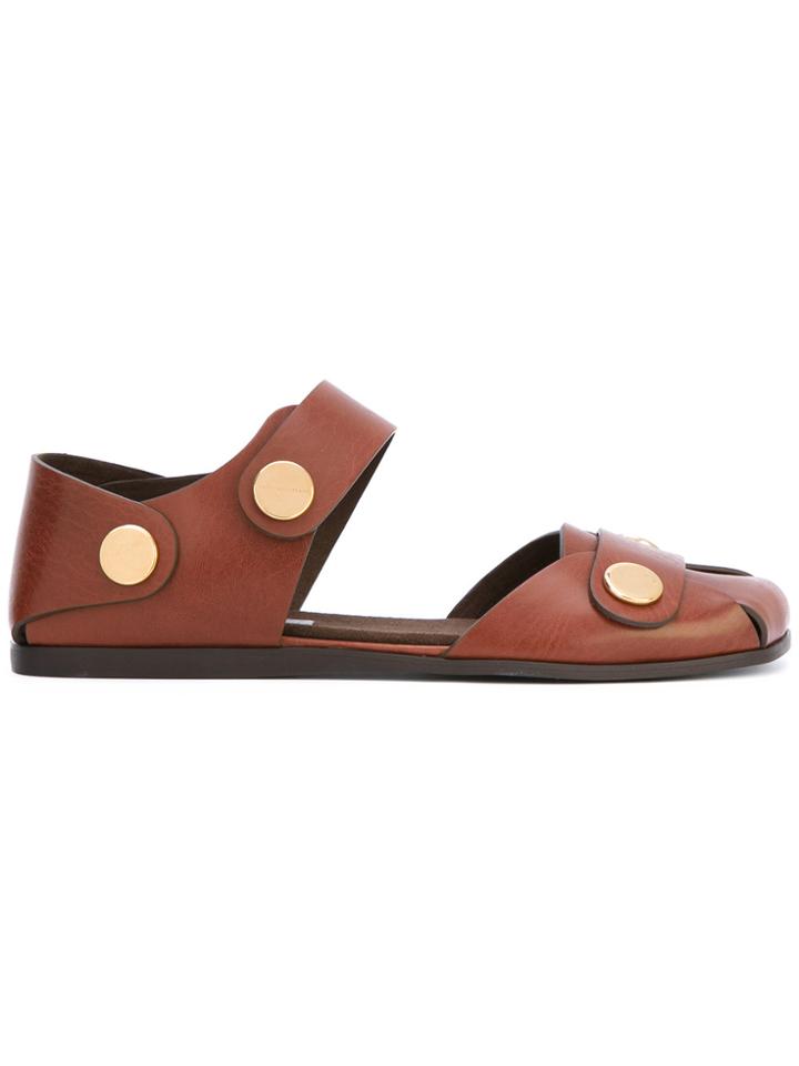 Stella Mccartney Flat Closed Toe Sandals - Brown