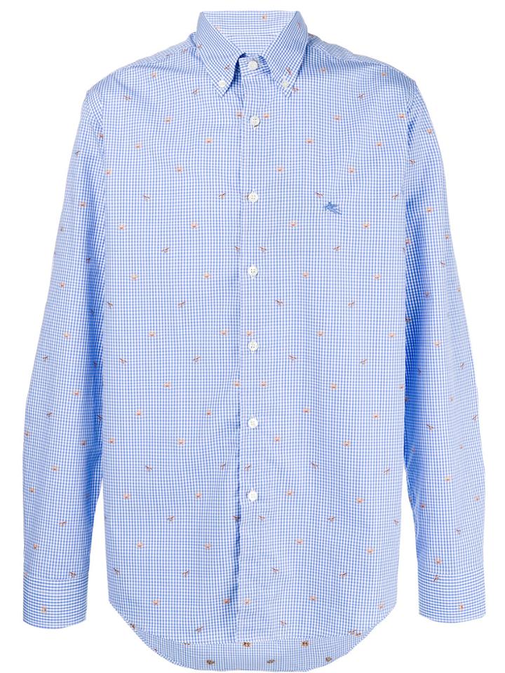 Etro Crab Embroidered Shirt - Blue