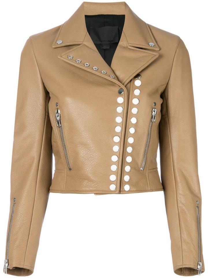 Alexander Wang Studded Moto Jacket - Neutrals