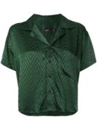 Onia Chevron Cropped Shirt - Green